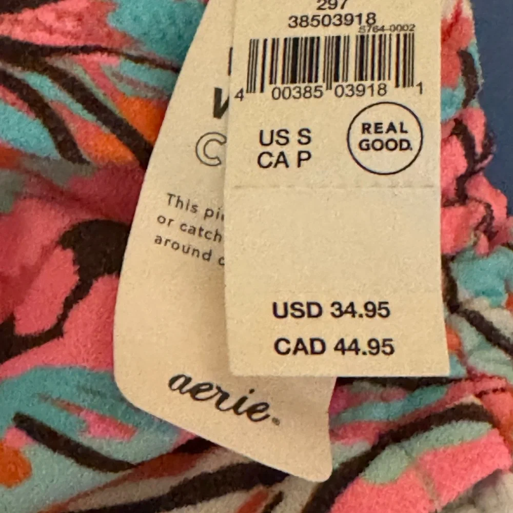 AA-518 Aerie NWT High Cut Cheeky Floral Summer‎ Swim Bikini Bottoms Size S